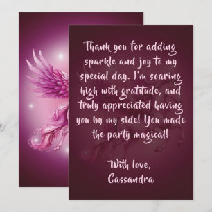 Cartão De Agradecimento Design de Birthday Pink Pegasus Fantasy