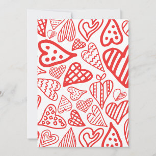 Cartão De Agradecimento "Design de Corações Desenhados à Mão   Whimsical e