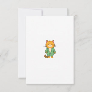 Cartão De Agradecimento Design de gato fofo, gato ruivo
