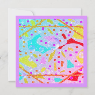 CARTÃO DE AGRADECIMENTO DESIGN DE GLITTER E BOLHAS PASTÉIS ART