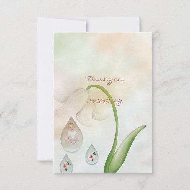 Cartão De Agradecimento Design de gotículas de bebê (Frente)