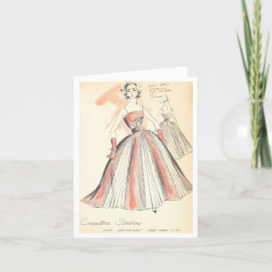 Cartão De Agradecimento Design de Moda Vintage para Placa de Nota de Palha