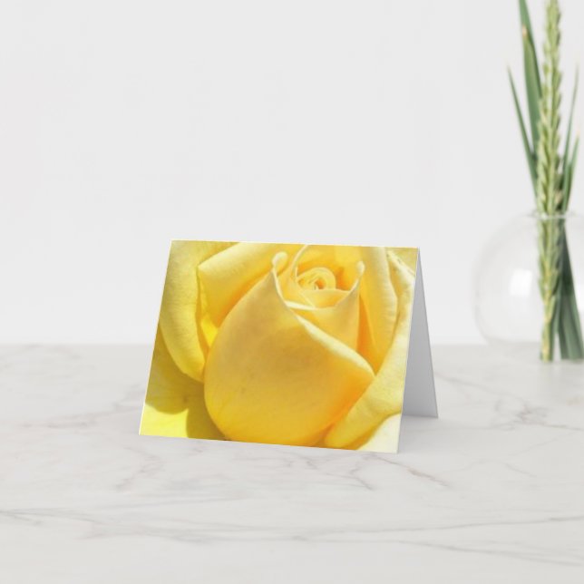 Cartão De Agradecimento Design de Rosa Amarelo Personalizado (Frente)