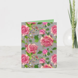 Cartão De Agradecimento Design de Rosa do Jardim Nacional Elegante francês