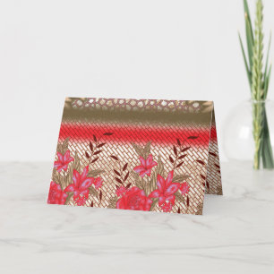 Cartão De Agradecimento Design de tecido de intricato com padrões florais