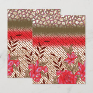 Cartão De Agradecimento Design de tecido de intricato com padrões florais