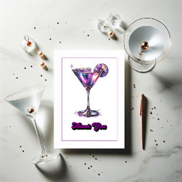 Cartão De Agradecimento Design de Vidro Galáxia Martini Retro Glam Disco