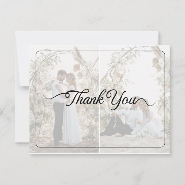 Cartão De Agradecimento Design do seu próprio casamento com a Colagem de F (Frente)