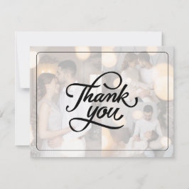 Cartão De Agradecimento Design Seu Próprio Casamento de Colagem Fotográfic