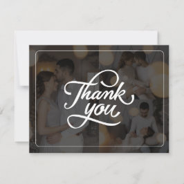 Cartão De Agradecimento Design Seu Próprio Casamento de Colagem Fotográfic