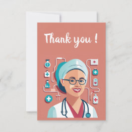 Cartão De Agradecimento design sympa pour remercier les infirmières