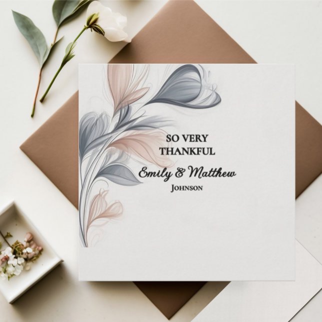 Cartão De Agradecimento Designer Watercolor FloralObrigado (Criador carregado)