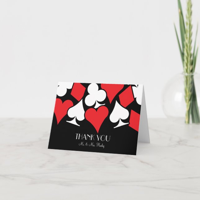 Cartão De Agradecimento Destino Las Vegas que Wedding o obrigado você (Frente)