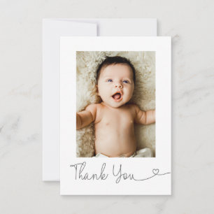 Cartão De Agradecimento Detalhes de Nascimento de Foto de Nome de Bebê Mod