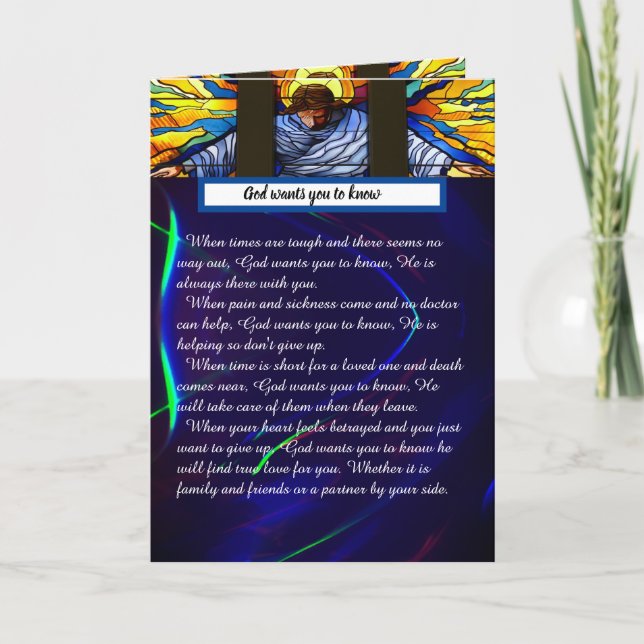 Cartão De Agradecimento Deus quer que você saiba (Frente)