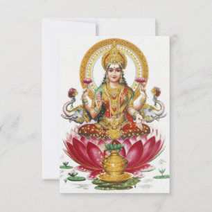 Cartão De Agradecimento Deusa Hindu Lakshmi