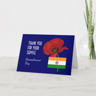 Cartão De Agradecimento DIA DA BANDEIRA INDIANA Personalizado Veteranos