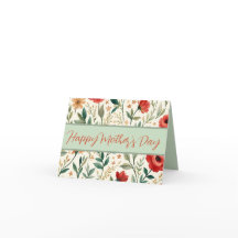 Dia das Mães Floral Vermelho e Azul Turquesa Bonit