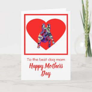 Cartão De Agradecimento Dia das Mães Silhuette Red Heart