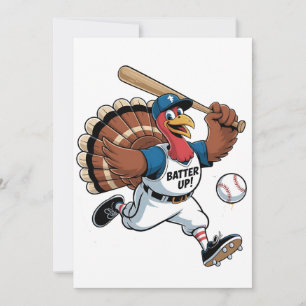 Cartão De Agradecimento Dia de Ação de Graças Turco Batter Gobbler