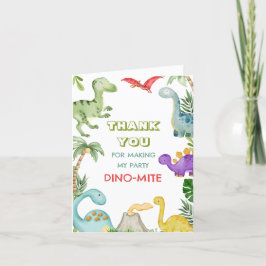 Cartão De Agradecimento Dia de Aniversário da Selva do Dinossauro Obrigado