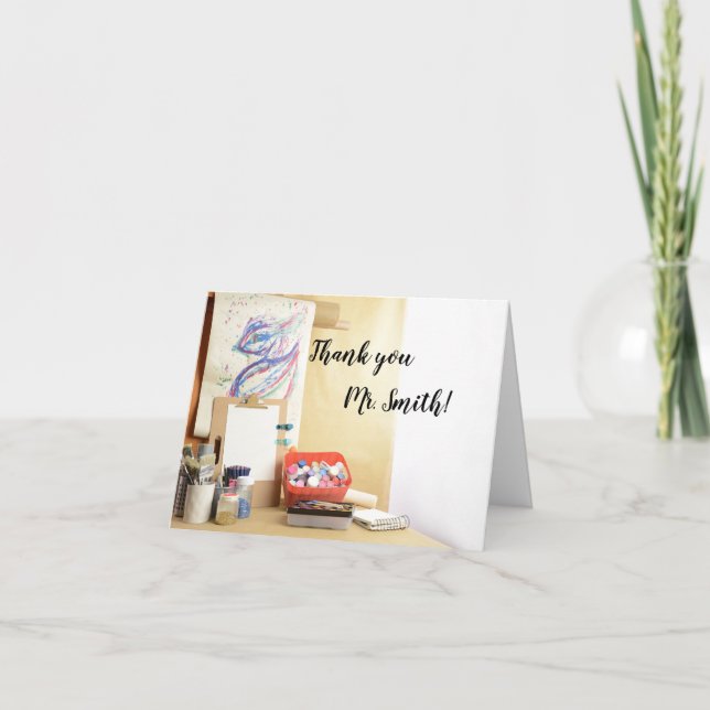 Cartão De Agradecimento Dia de Apreciação de Professores da Classe de Arte (Frente)