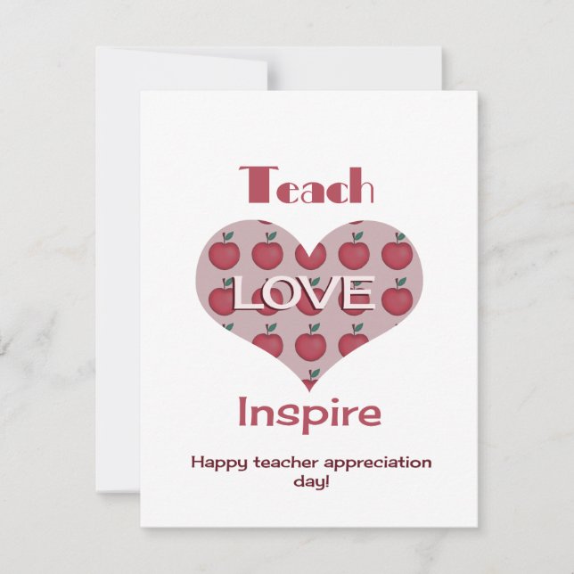 Cartão De Agradecimento Dia de Apreciação do Professor (Frente)
