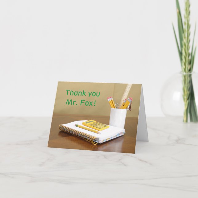 Cartão De Agradecimento Dia de Apreciação do Professor de Notebook e Calcu (Frente)