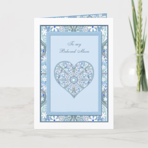 Cartão De Agradecimento Dia de as mães Azul Lace Cerâmico