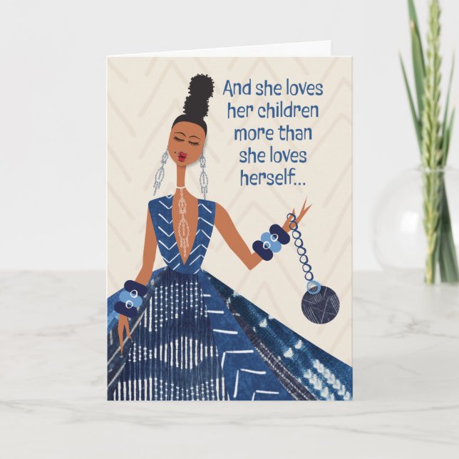 Cartão De Agradecimento Dia de as mães - E ela ama seus filhos... (Frente)