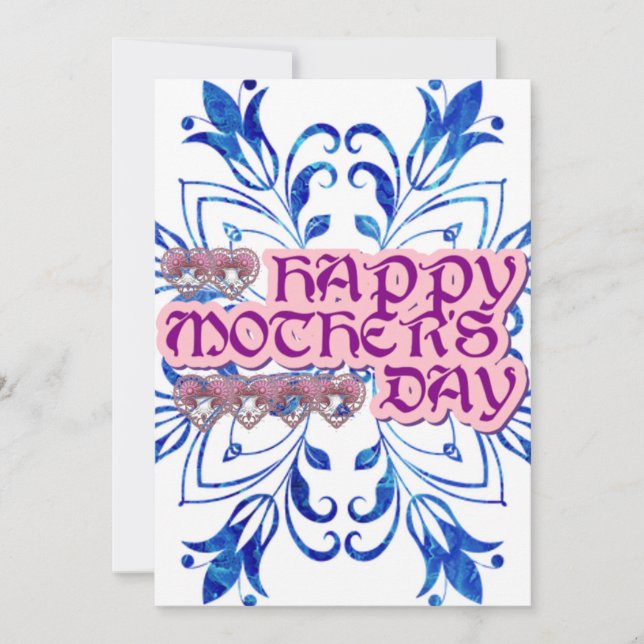 Cartão De Agradecimento dia de as mães feliz (Frente)