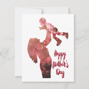 Cartão De Agradecimento dia de as mães feliz, mãe floral e desenho do fi