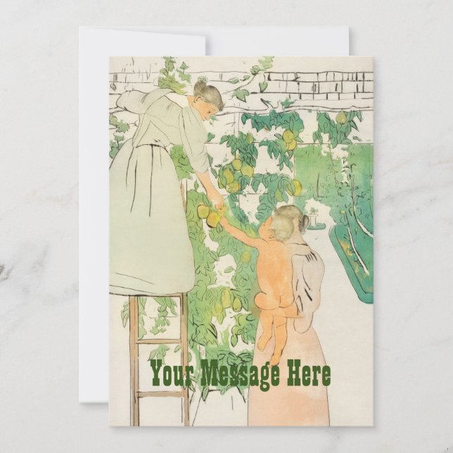 Cartão De Agradecimento Dia de as mães - Reunindo Fruta por Mary Cassatt. (Frente)