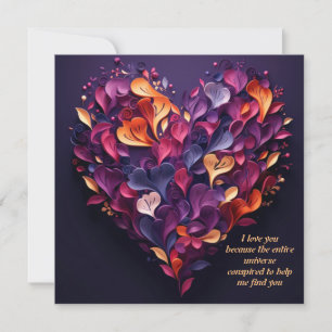 Cartão De Agradecimento Dia de os namorados, só você e eu, obrigado