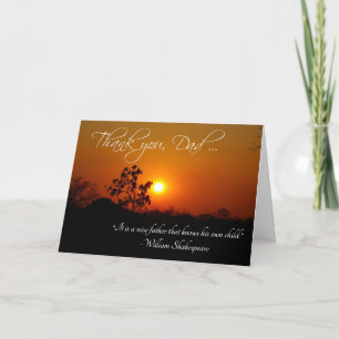Cartão De Agradecimento Dia de os pais Muito Obrigado Citação Shakespeare