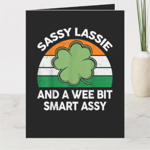Cartão De Agradecimento Dia de São Patrício Sassy Lassie Shamrock Irlandês