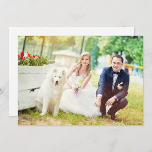 Cartão De Agradecimento Dia do Casamento Moderno Segunda Foto Obrigado