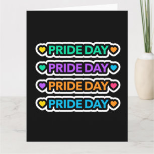 Cartão De Agradecimento Dia do Orgulho. LGBT+Orgulho. Coração arco-íris.