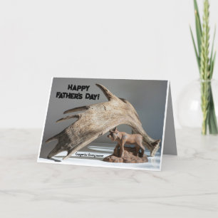 Cartão De Agradecimento Dia do Pai Engraçado Moose Antler Divertido Moso A