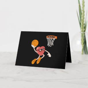 Cartão De Agradecimento Dia dos Namorados Coração Afundando Basquete Fofo
