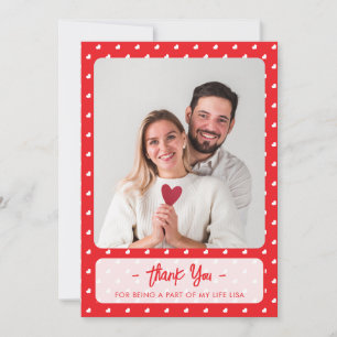 Cartão De Agradecimento Dia dos Namorados Feliz Corações Padrão de Amor Mo