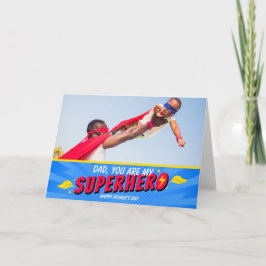 Cartão De Agradecimento Dia dos Pais Retro Cômico Super-Herói