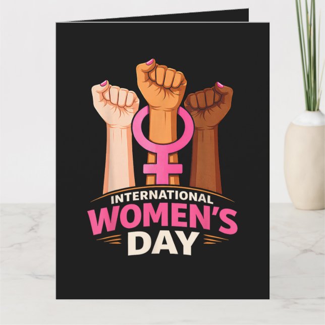 Cartão De Agradecimento Dia Internacional da Mulher 8 de Março (Frente)