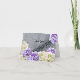 Cartão De Agradecimento Diamantes entre as peônias Obrigado