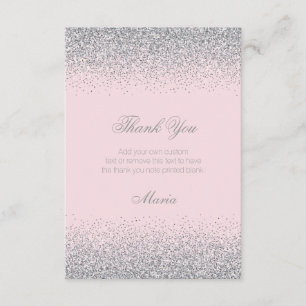 Cartão De Agradecimento Diamantes & obrigado do brilho da prata você