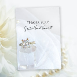 Cartão De Agradecimento Diamond Ring e Pillar Crystal Weding Obrigado