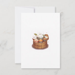 Cartão De Agradecimento Dim sum, tema comida