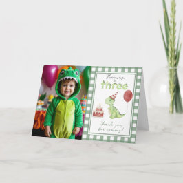 Cartão De Agradecimento Dinosaur 3 Third Birthday thank You