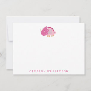 Cartão De Agradecimento Dinossauro Bonito em Papel de Carta Personalizado 