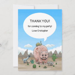 Cartão De Agradecimento Dinossauro Fantasma
